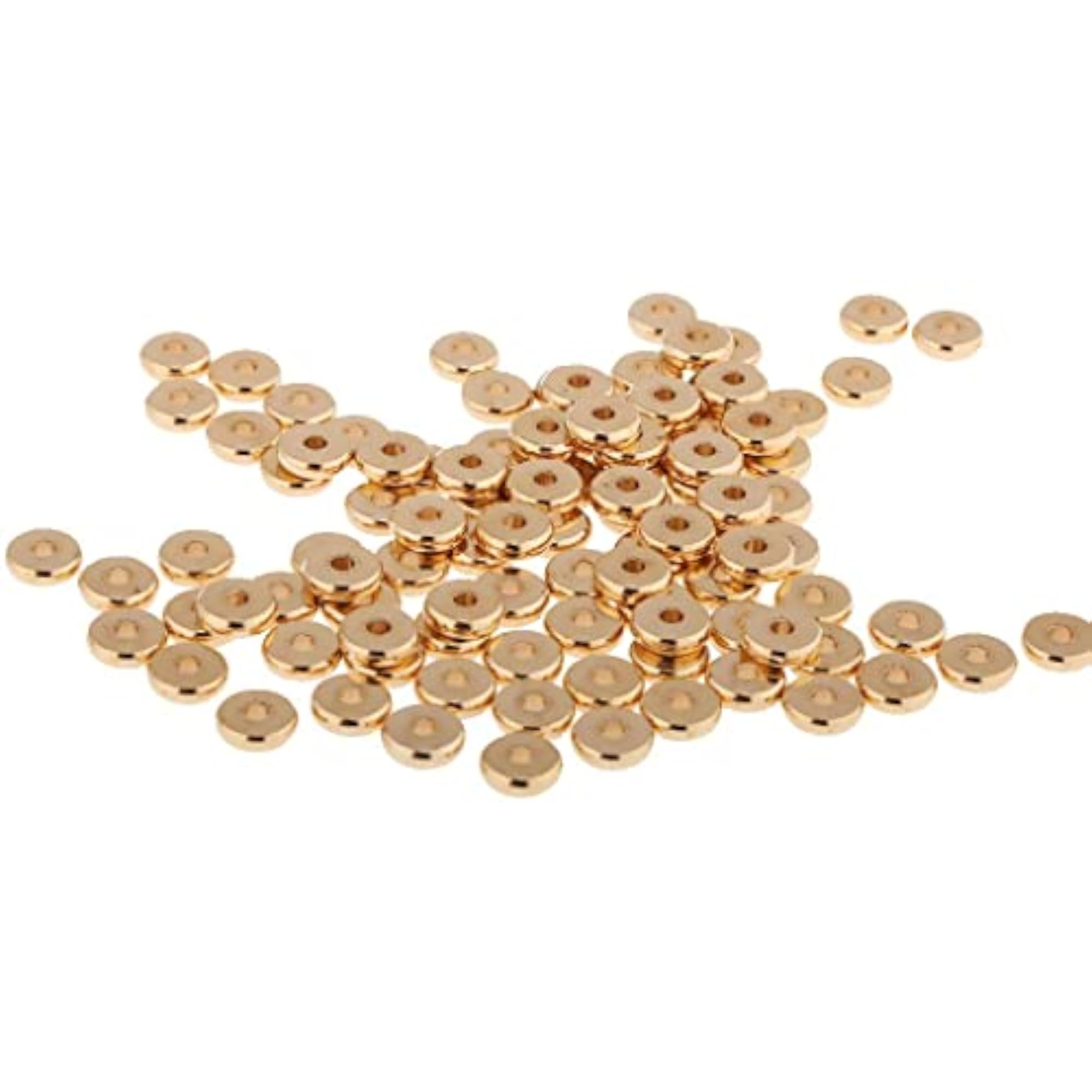 2x100pcs Solid Brass Disc Spacer Washer Beads 8mm for Jewelry Making